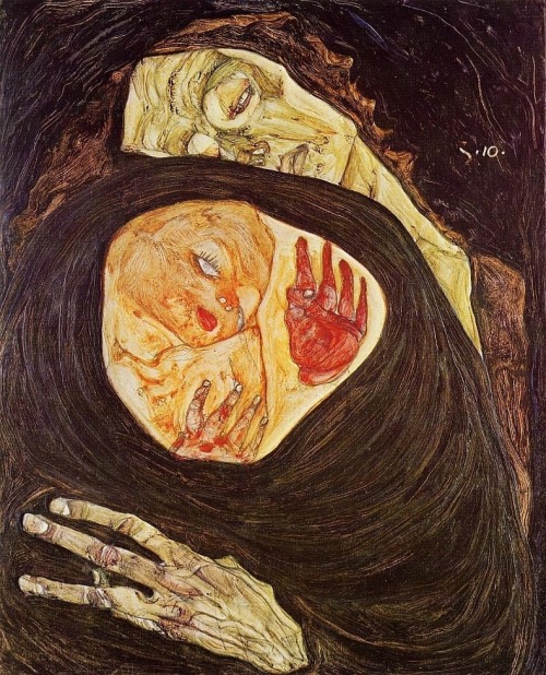 iperbole:Le tre età della donna (particolare), Gustav KlimtLa madre morta, Egon Schiele