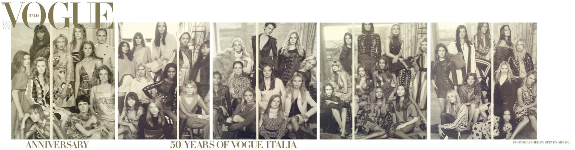 mirnah:
“The September 2014 cover of Vogue Italia tapped a jaw-dropping fifty models to appear on its fiftieth anniversary issue. The list includes everyone from 90s supermodels Linda Evangelista and Naomi Campbell to Victoria’s Secret Angels Adriana...