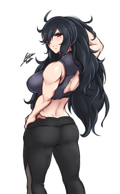 airisubaka:  Day 2 of Daidouji dedication week!! People voted for fitness wear Daidouji at the last second haha. Hope you guys like it. I don’t draw backsides very often let alone muscular backsides.