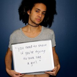 gaywrites: “15 Things Trans People Wish You Would Stop Saying To Them,” a Trans Awareness Week photo campaign from GLAAD exposing microaggressions against trans people. (via the Huffington Post)