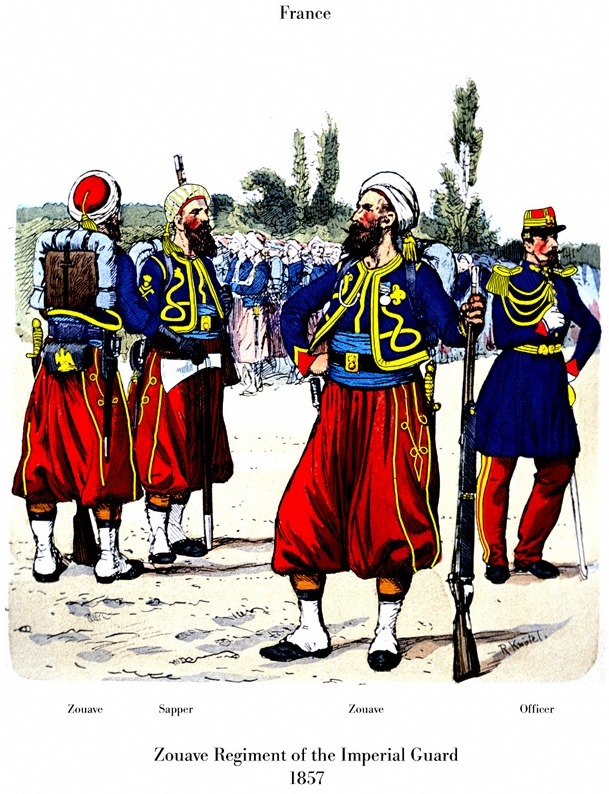 The flag of the Zouaves regiment of the Imperial Guard, 1854 model 