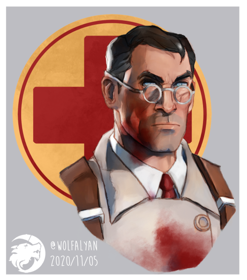 wolfalyan:“Zat vas doktor-assisted homicide!” Done some tf2 merc portraits. Firstly of Medic.