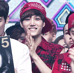 jonginnies:  happy Jongin in the end of Music Core         