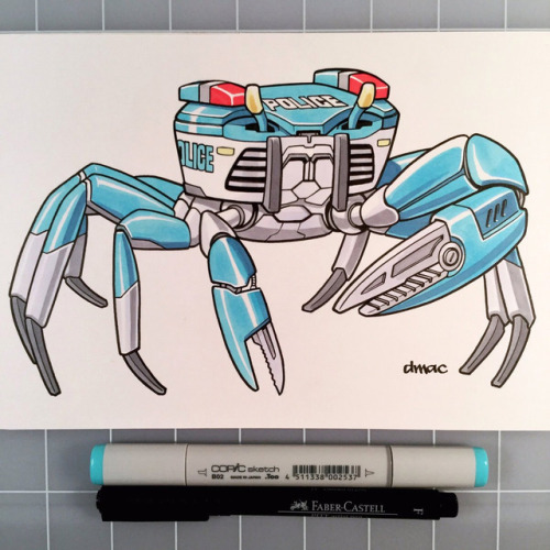 darrencalvert: Day 31 of March of Robots: Break the law and you get the clawPen and marker on Bristo