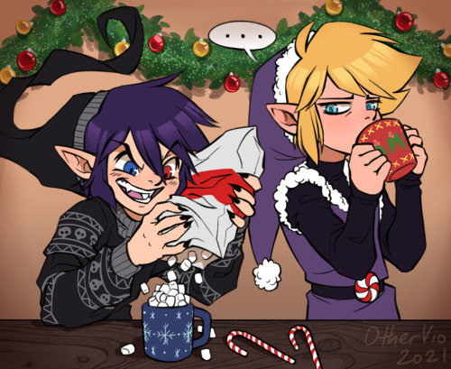 othervio: Happy holidays, @justlovekarma! You wanted something with Shadow and Vio, hope you like it