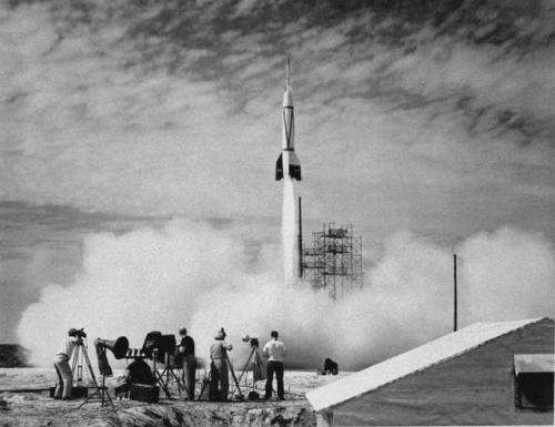 Bumper 2 mounted on a V2 Blasting off from Cape Canaveral in the 1950s