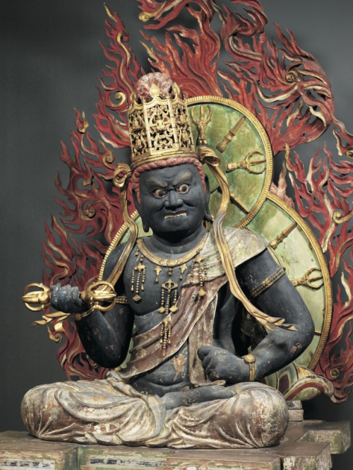 thekimonogallery:Kongo-ji Temple, the statue of the King of the Third King