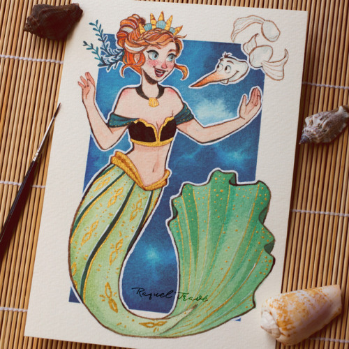 raqueltraveillustration:Princess of Arendelle Sea… Anna!With the weirdest and creepiest fish of the 
