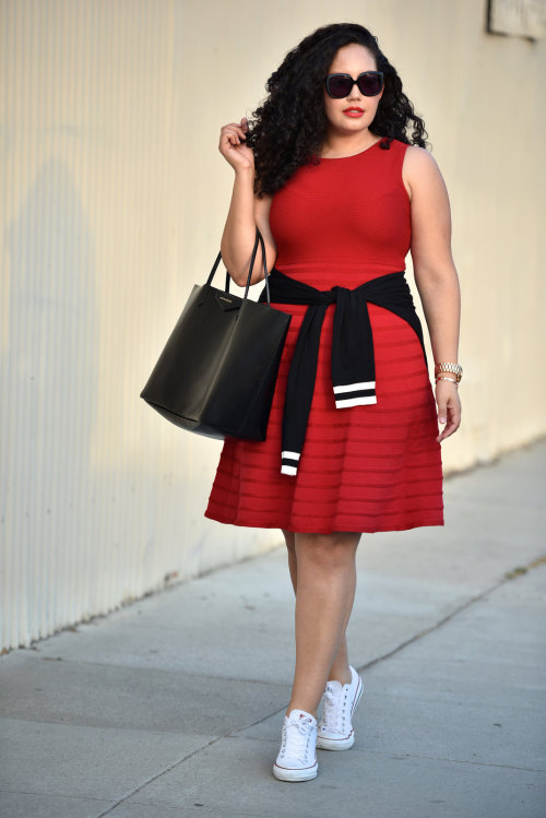 30 Perfect September Outfits To Jumpstart Your Fall Style>>A cherry-red dress is versatile eno