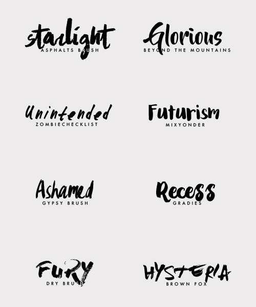 yourfonts: Please, like or reblog if you download it Asphalts BrushBeyond the MountainsZombiecheckli