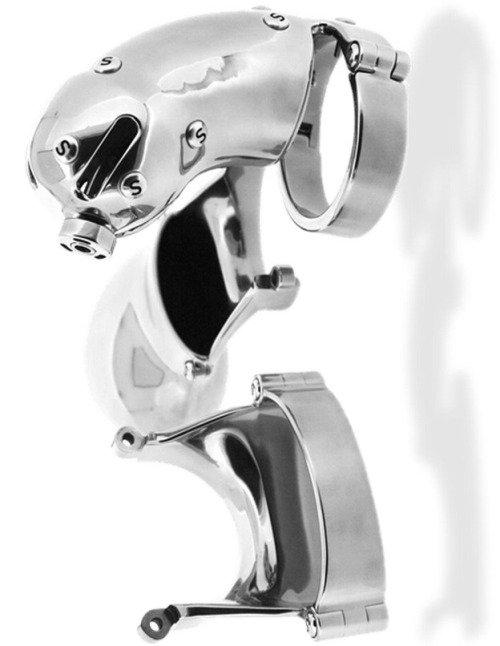 Male Steel Chastity Device (with Anti-Errection Spikes) BDSM, Femdom, male orgasm denial, cbt