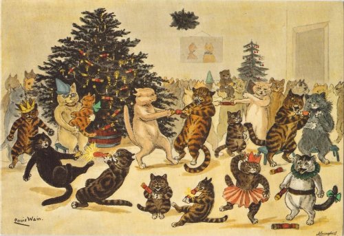 bunny-realness:the christmas party, louis wain