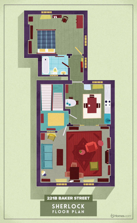 Homes.com has released eight posters detailing the floor plans of all the fictional houses that are 