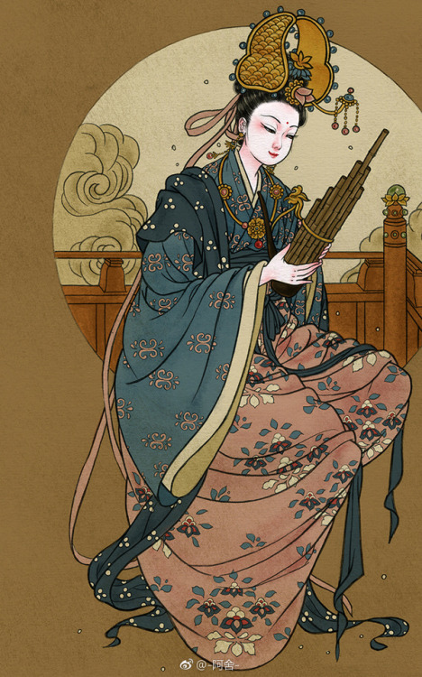 ziseviolet: siumerghe: Heavenly Musicians by 阿舍 Illustrations based on the famous Chinese 