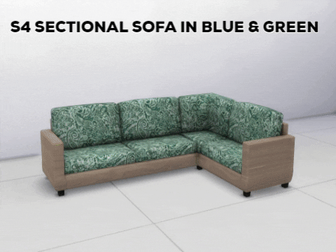 Shady Sims — S4 Sectional Sofa in blue green patterns and...