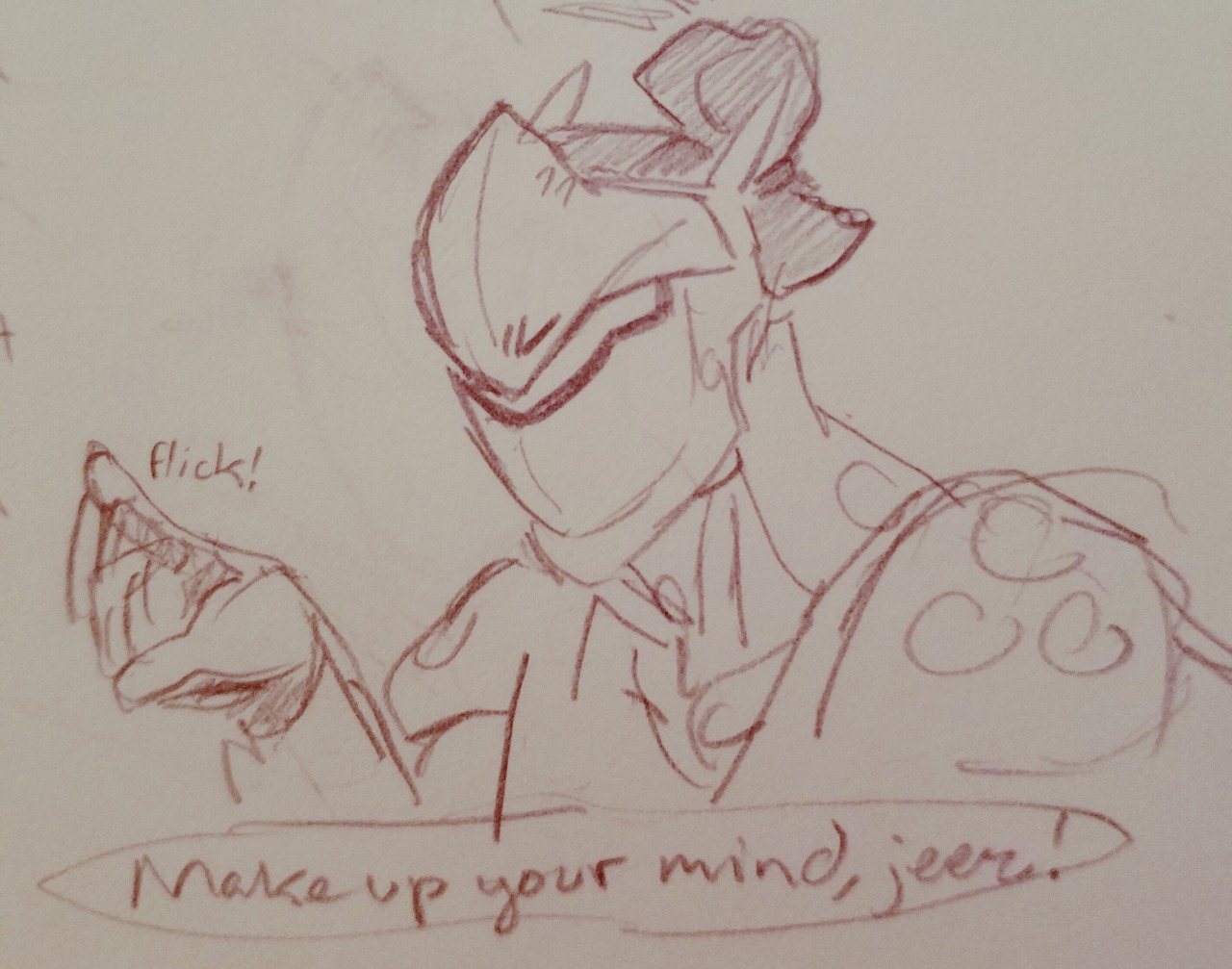 vermillionsketcher:  hanzo seeks important help from genji