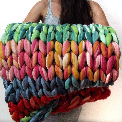 sosuperawesome:Chunky Knit Blankets by Julia Piro on Etsy