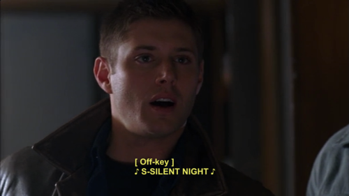 imgonnariverdance: spn-winchesters: the winchesters christmas caroling #real lines from the show Eve