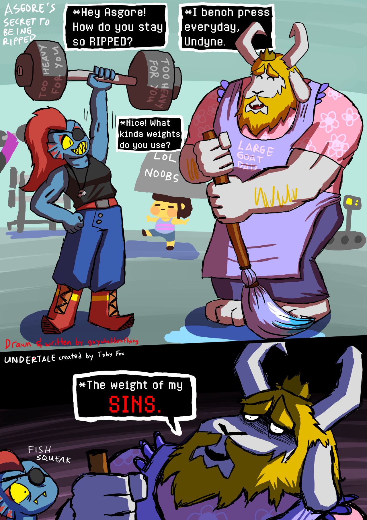 guywholikesflying:  Asgore’s Secret To Being Ripped *apologizes profusely for Undertale
