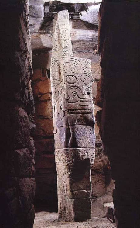 Monolith Lanzón de Chavín - Chavín Culture. Peru 1200 BC to 400 BC