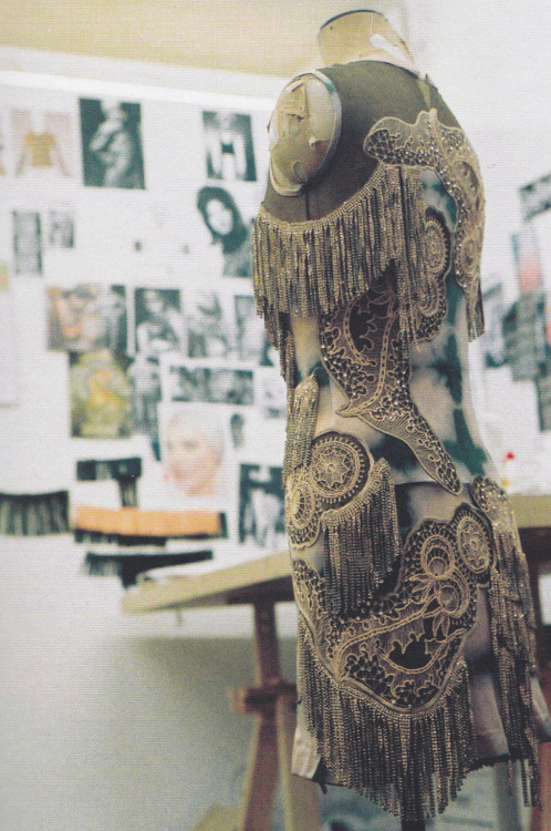 virare: A work-in-progress dress being decorated with Swarovski crystals for Emma Cook’s ‘Lonesome S