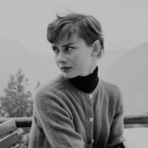 briarosie:Audrey Hepburn on the terrace of the Restaurant Hammetschwand at the summit of the Bü