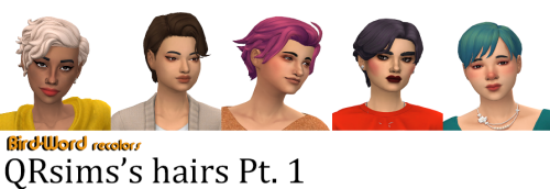 bird-word:QRsims’s hairs recolored Pt. 1these are hairs 01 to 06 (the preview picture is misle