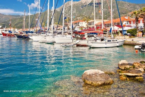 Meganisi is a Greek island and municipality to the southeast of the island of Lefkada. The