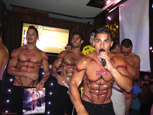 wehonights:  RedPostApp Night at Mickys in West Hollywood with the Andrew Christian models