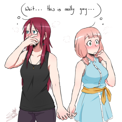 silent-shanin: HC: They often casually walk around arm-in-arm or hold hands, but realize only minute