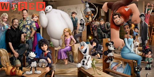 disneyanimation:  A few familiar faces are gracing the cover of thi month’s WIRED magazine! Take a trip behind the scenes of our studio in the cover story now and pick up the issue on stands next Tuesday: http://di.sn/ay2