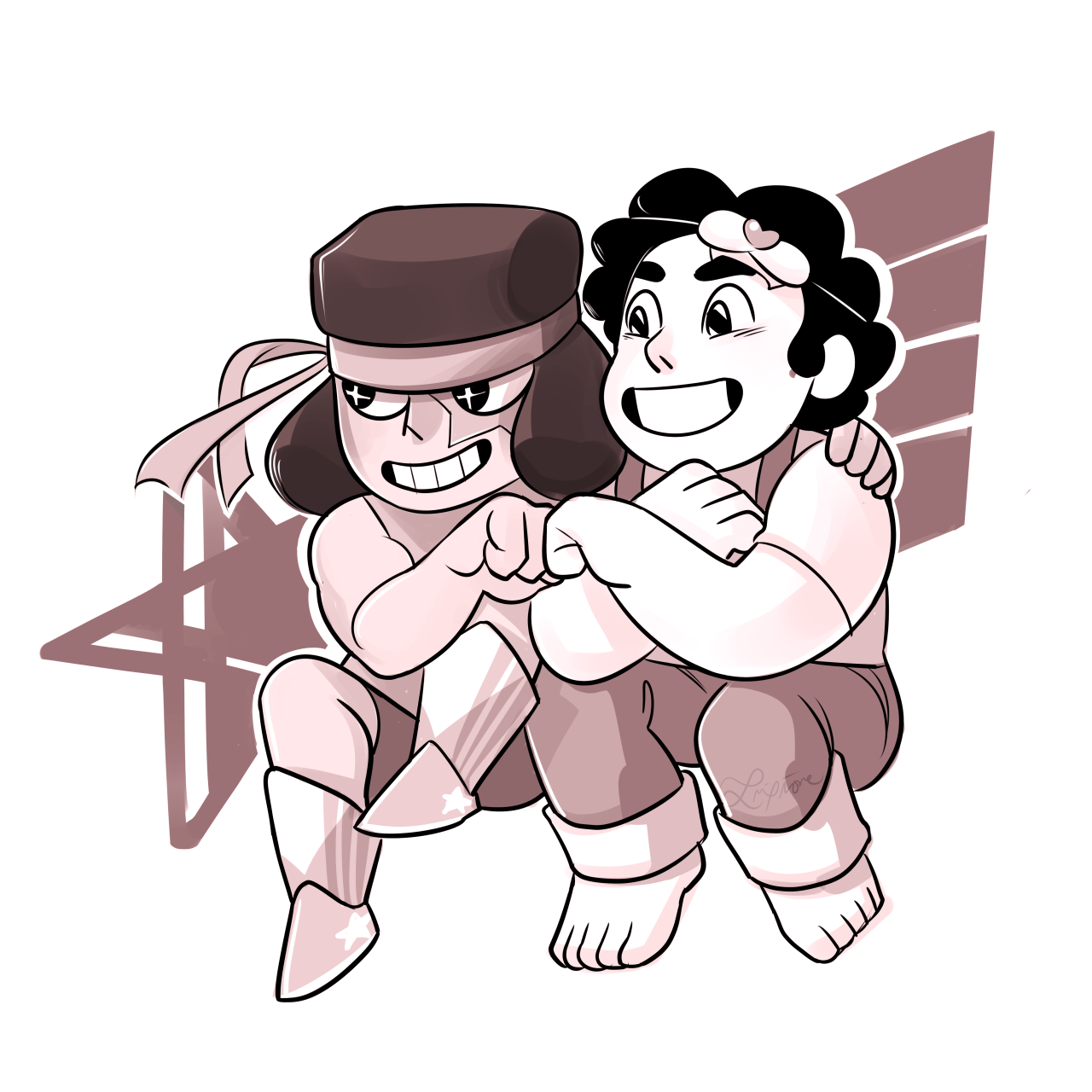 stimpatch:  aesart:  Commissions for the lovely stimpatch!!! Ruby and Steven living