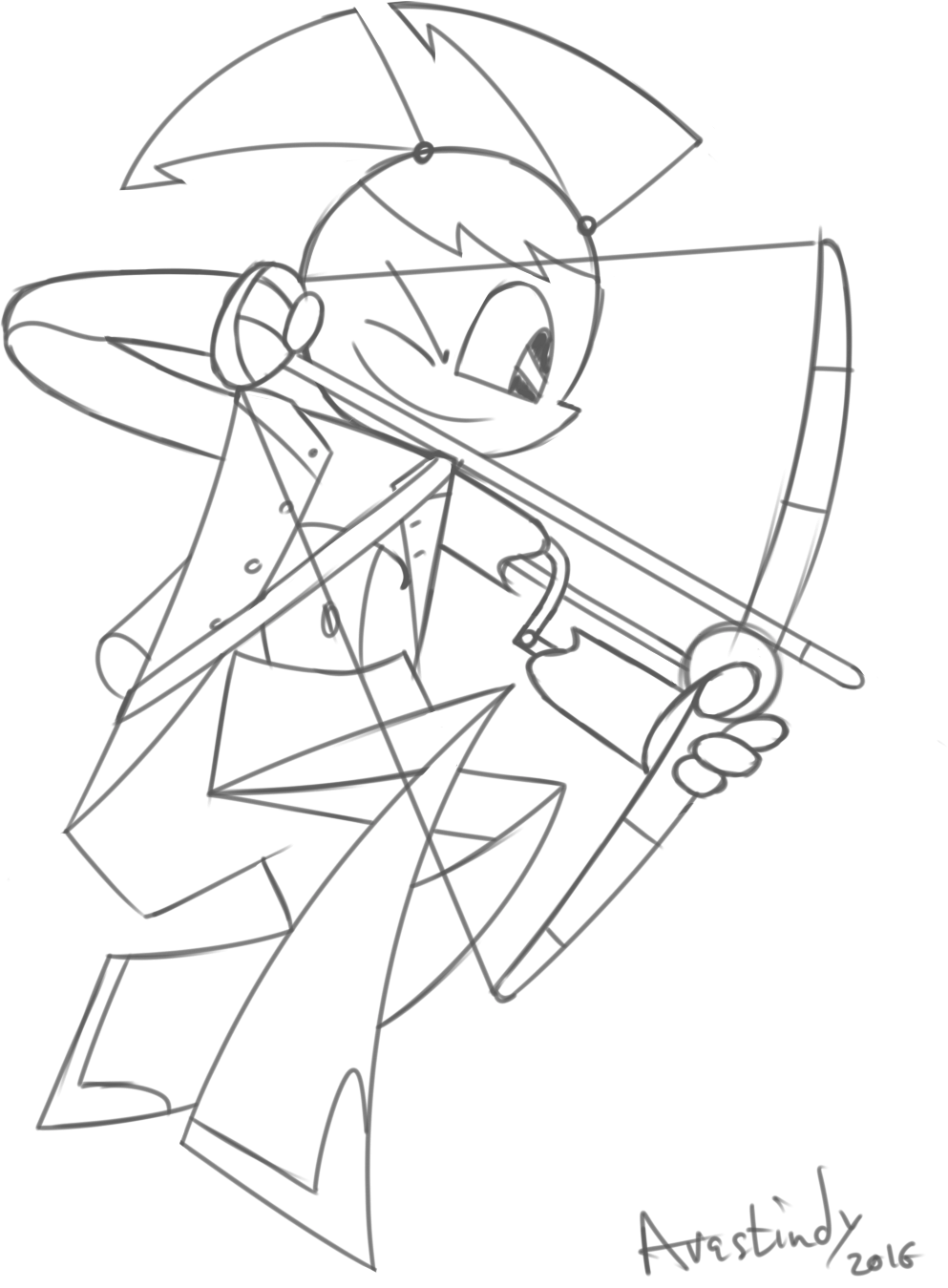 avastindy:  A tiny doodle I made. I dont think anyone has done a Jenny XJ9 - Assassins