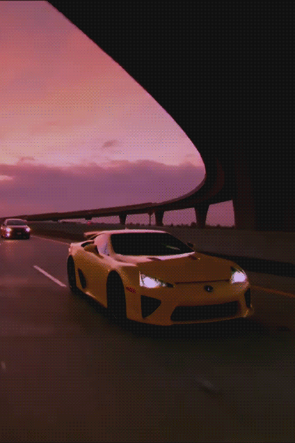 motivationsforlife: Lexus LFA Sunset Cruise by @topgear // GIF by @motivationsforlife