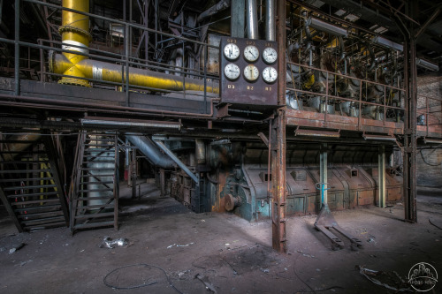 BLUE POWER PLANTImpressive power plant, part of a larger whole, centered around a blast furnace comp