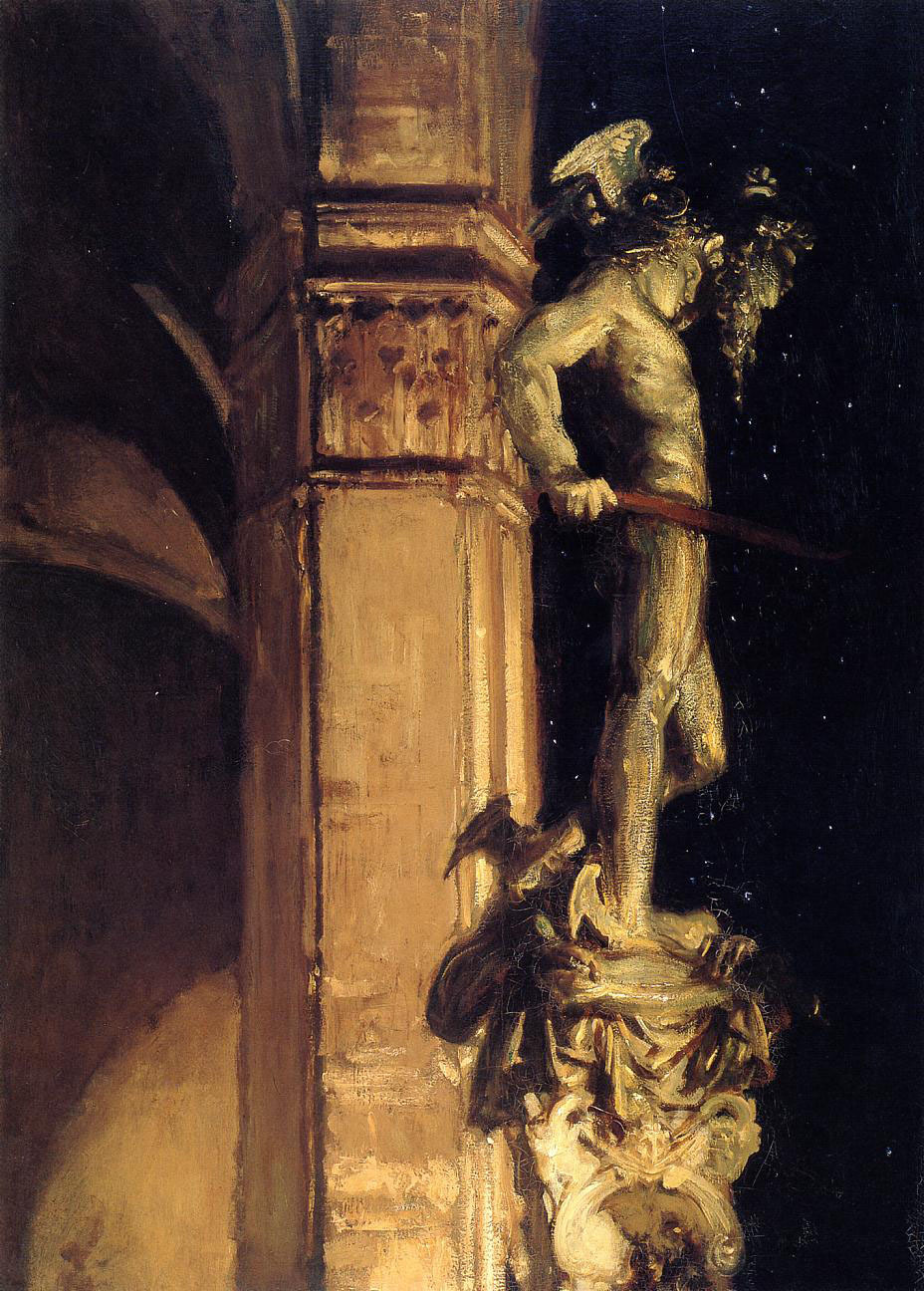 artist-sargent:  Statue of Perseus by Night, 1902, John Singer SargentSize: 92.4x128.9