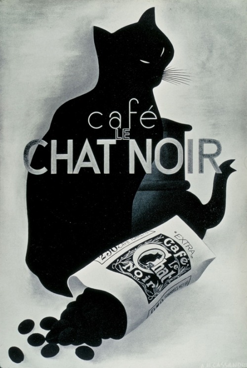 A. M. Cassandre, artwork for Café Le Chat Noir poster, 1932. Source