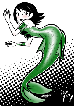 nalem: So, it’s MerMay. I’m going to try to try to participate by warming up everyday with a new Mermaid to draw.This one’s based on Samurai Jack’s Ashi.  &lt;3 &lt;3 &lt;3