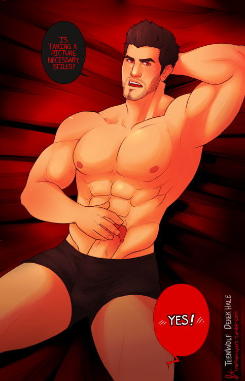 unafkennyart:  commission for wonderfulphoton :D Derek being sexy for Stiles 