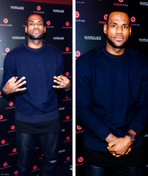 fuckyealebronjames:  LeBron at the Beats By Dr. Dre event At Marquee New York on January 31, 2014 in New York City.