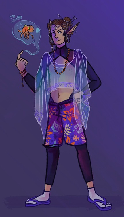 Presenting Declan Chaerys, tropical beach bum warlock, ex-demonologist and patron of the deep-sea de