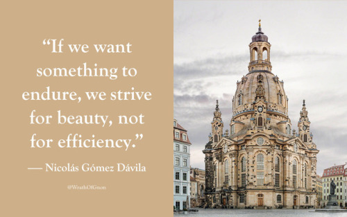 wrathofgnon:“If we want something to endure, we strive for beauty, not for efficiency.”— Nicolás Góm