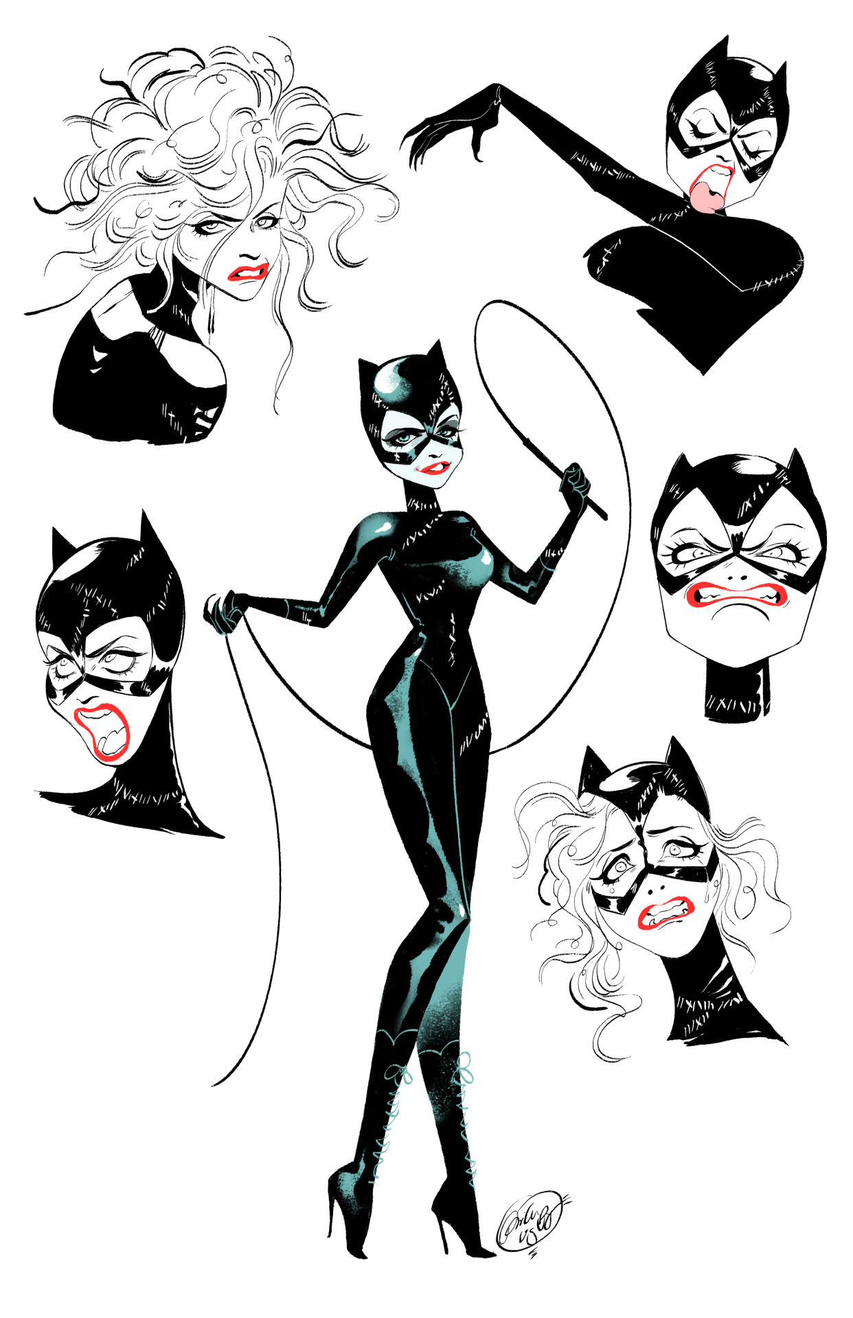 bevismusson:  philliplight:  One of my coworkers and I decided to draw Catwoman for