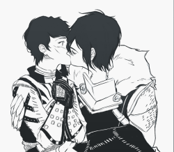 fydragonagefemslash:    Anon said:   18. Surprised kiss for Pentahawke 