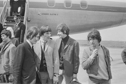The Kinks at the Amsterdam Schiphol Airport in the Netherlands, 1966.