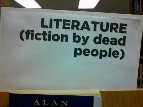 One book store finds an interesting way to separate “fiction” from “literature.” 