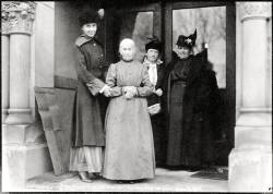 stunningpicture:  My 92 year old grandmother posted this picture from 1916 on Facebook today. The woman on the right is my great-great grandmother, accompanying her 102 year old friend (center) to vote for her first time ever. 