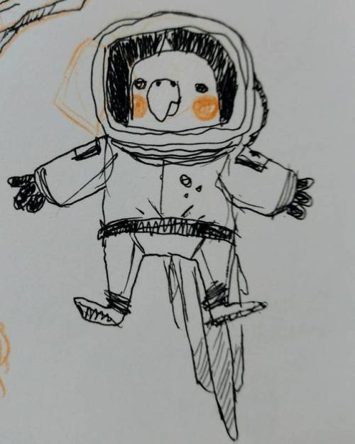 My baby is in space - #cockatiel #freddie #bird #birds #birdsinspace #spacesuit #astronaut