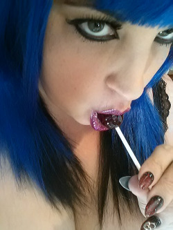 pixie-bitch75:  Grape Pixie Pop playtime…wanna taste? 💜kisses,pixie💜