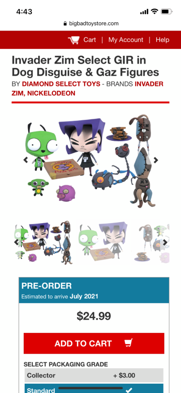 I thought you’d like to know Diamond Select toys is making Zim figures. All sets are 2 packs and we’re finally getting the robot bee!!(heeroyuy008)…torn between knowing i have too many zim toys and wanting that robot bee